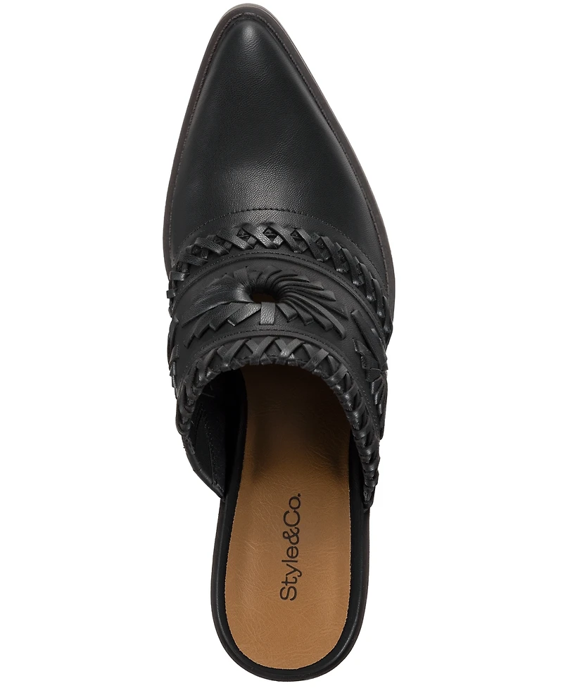 Style & Co Women's Lucyy Stitch Detail Block Heel Mules, Exclusively at Macy's