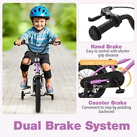 Kids Bicycle with Dual Brakes Training Wheels for Beginner Riders