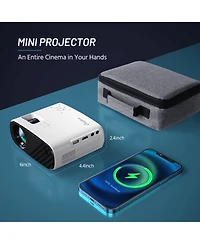 Artsea Mini Projector, 1080P Hd Portable Movie Projector, Wireless WiFi for Android/iOS, Phone/Laptop - Home & Outdoor Use