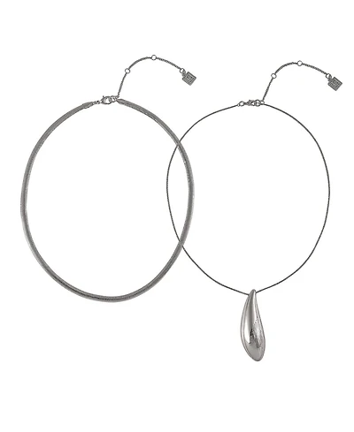 Laundry by Shelli Segal Silver Tone 2pc Pendant Necklace Set