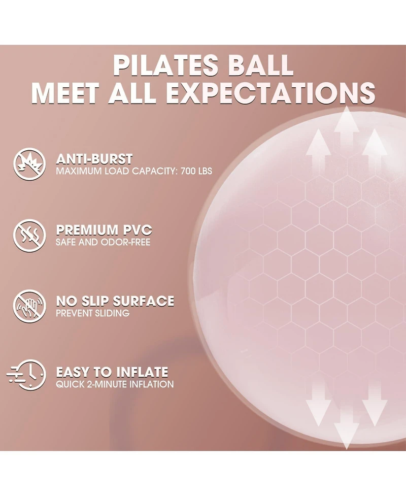 Mikolo Pilates Ring Set – 14” Magic Circle (38lbs), 5 Resistance Bands & 9.8” Ball