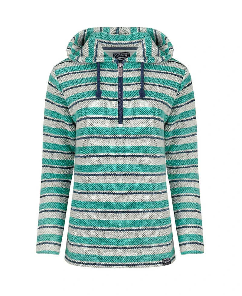 Weird Fish Women's Ally 1/4 Zip Stripe Hoodie