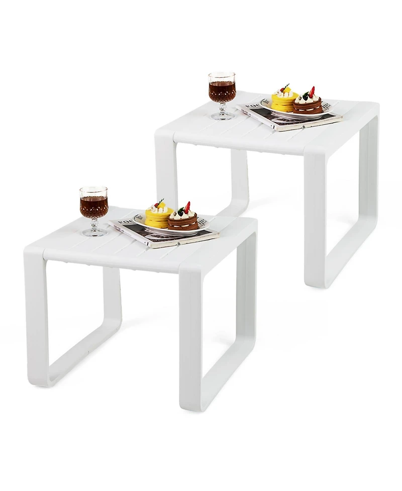 Weather Resistant Adirondack Outdoor Side Table Set of 2