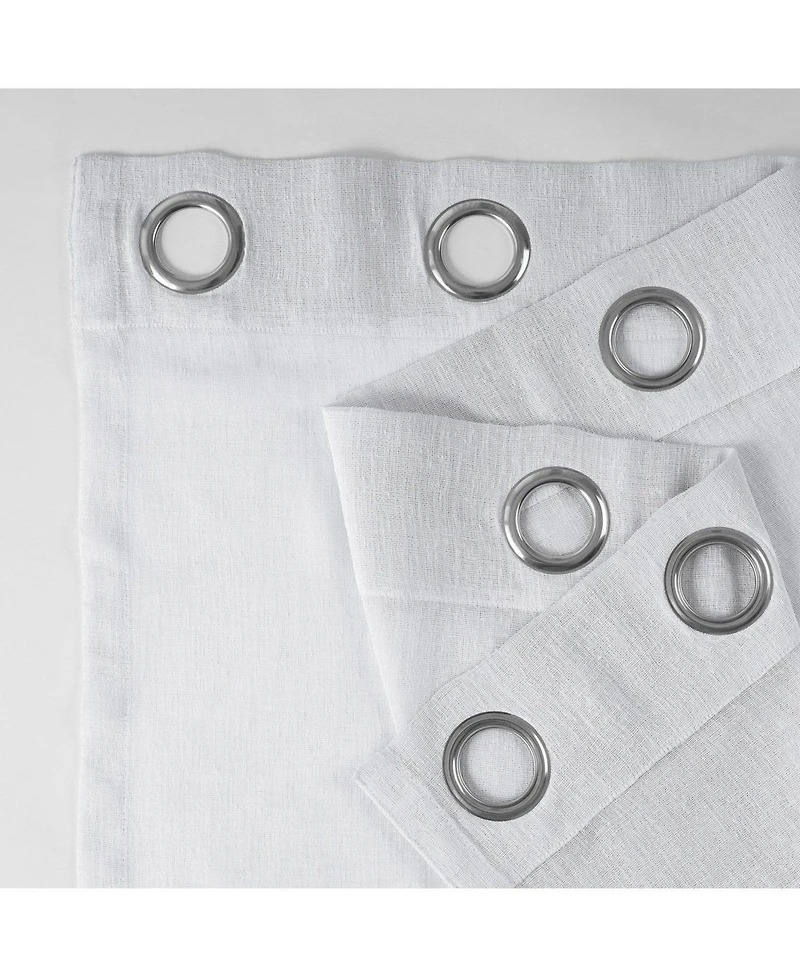 Half Price Drapes Aspen White Grommet Textured Faux Linen Sheer Curtain
