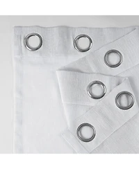 Half Price Drapes Aspen White Grommet Textured Faux Linen Sheer Curtain