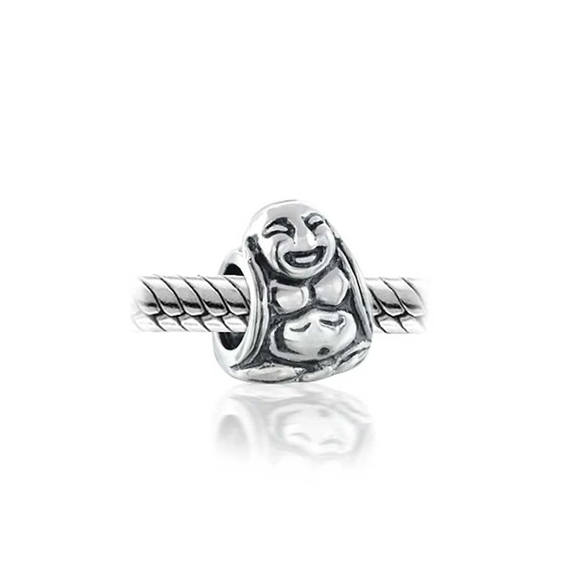 Bling Jewelry Asian Laughing Buddha Spiritual Mediation Charm Bead .925 Sterling Silver Fits European Bracelet