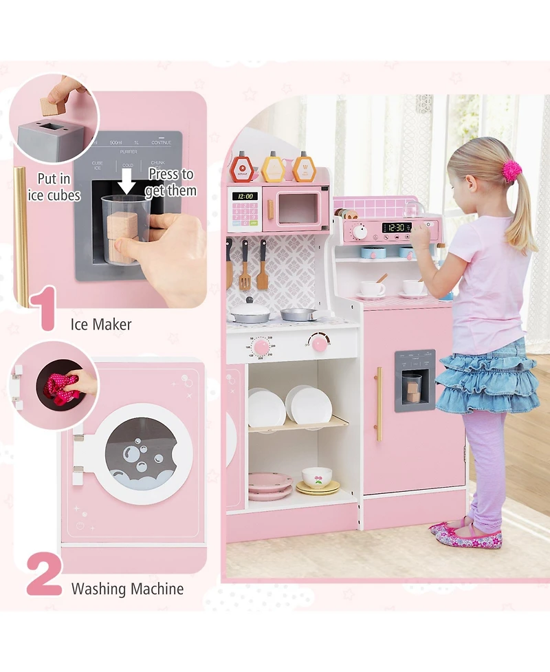 Kids Kitchen Set with Coffee Maker & Accessories Fun Pretend Play Toy for Children