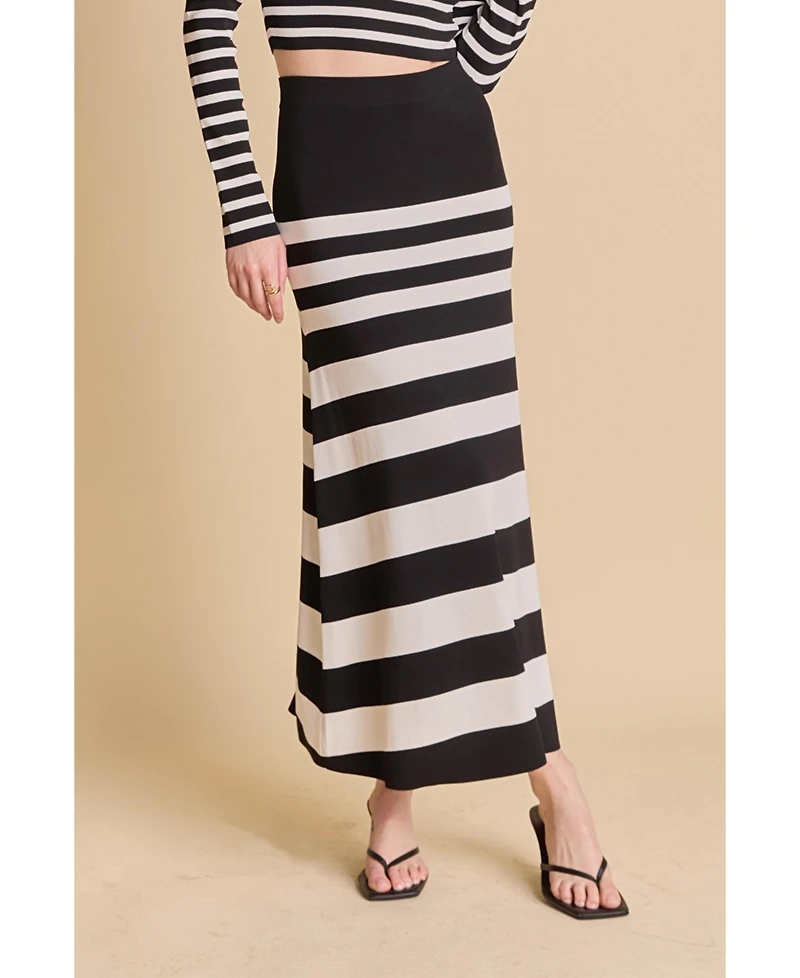 endless rose Women's Striped Midi Skirt