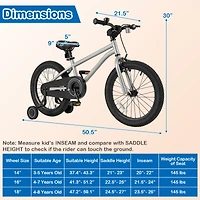 Kids Bike Bicycle for Boys Girls 4-8 with High Carbon Steel Frame