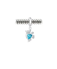 Bling Jewelry London Blue Cz Nautical Charm Bead Sterling Silver for European Bracelet