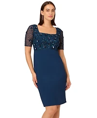 Adrianna Papell Women's Square-Neck Sheath Dress