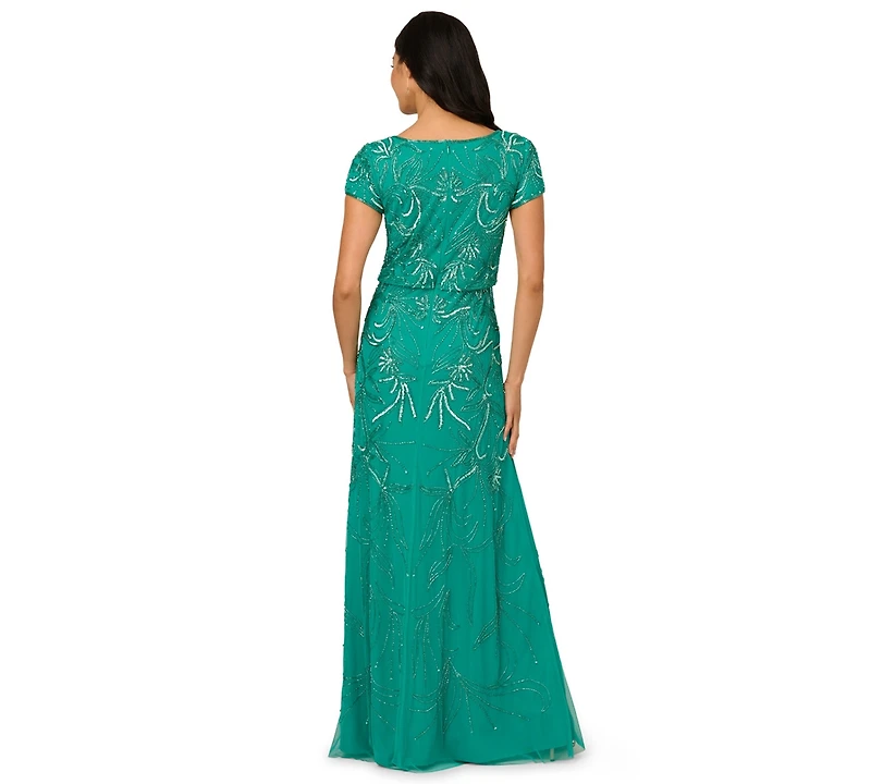 Adrianna Papell Women's Floral Sequin Gown