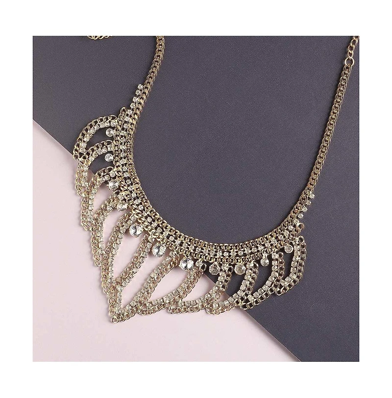 Sohi Women's White Marquise Bling Statement Necklace