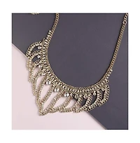 Sohi Women's White Marquise Bling Statement Necklace