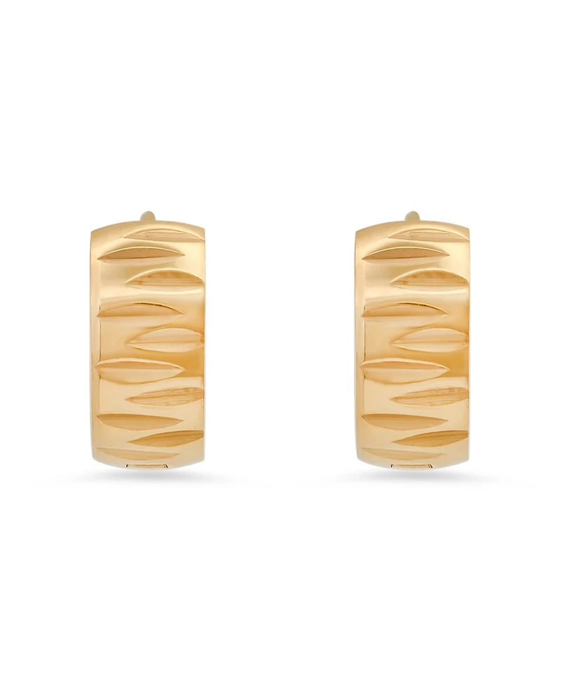 Steeltime Women's 18K Gold-Plated Stainless-Steel Diamond Cut Huggie Earrings