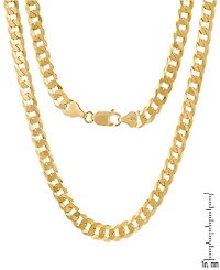 Steeltime Unisex 14K Gold Plated Cuban Superflat Link Necklace