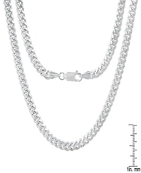 Steeltime Unisex Sterling Silver Cuban Link Chain Necklace