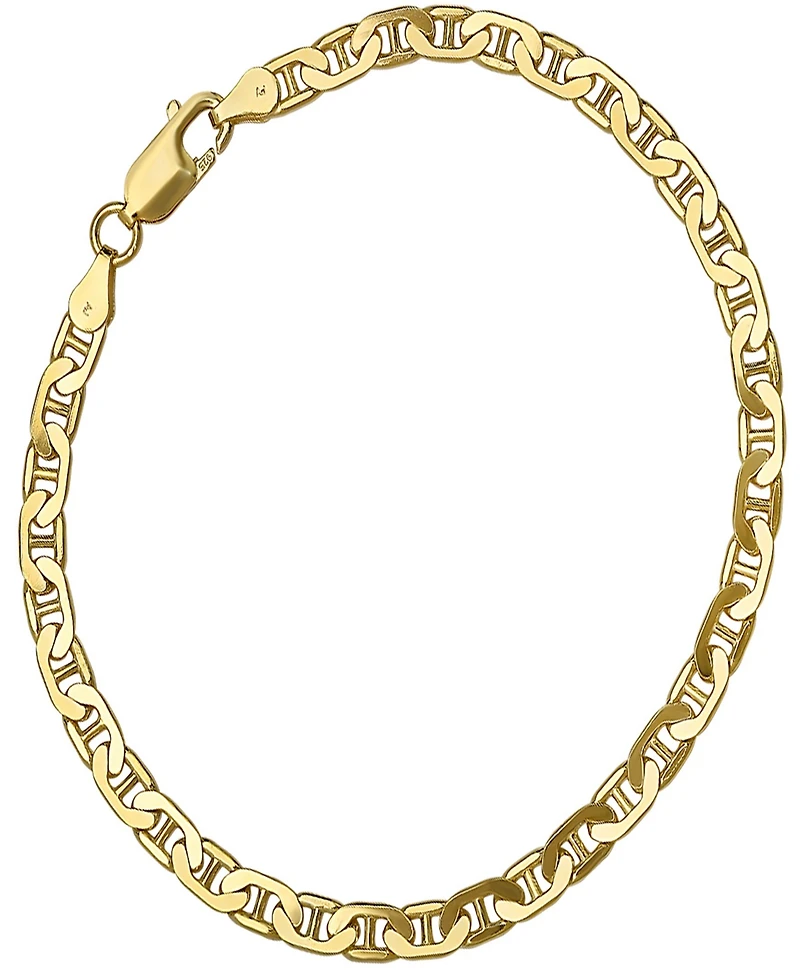 Steeltime Unisex 14K Gold Plated Sterling Silver 120 Mariner Superflat 8.5" Bracelet