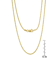 Steeltime Unisex 14K Gold Plated Rope Chain Necklace