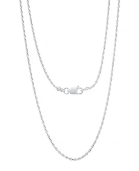 Steeltime Unisex Sterling Silver Rope Chain Necklace