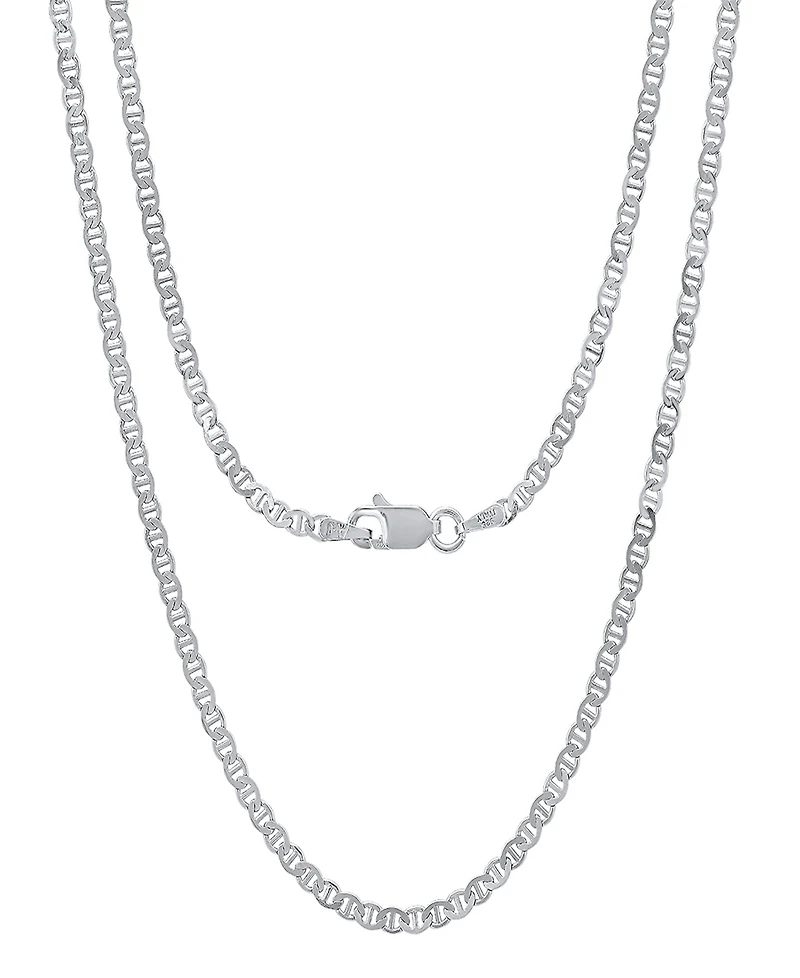 Steeltime Unisex Sterling Silver Mariner Superflat Necklace