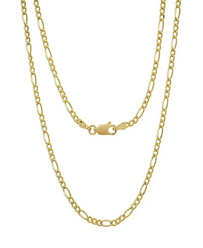 Steeltime Unisex 14K Gold Plated Figaro Hollow Necklace