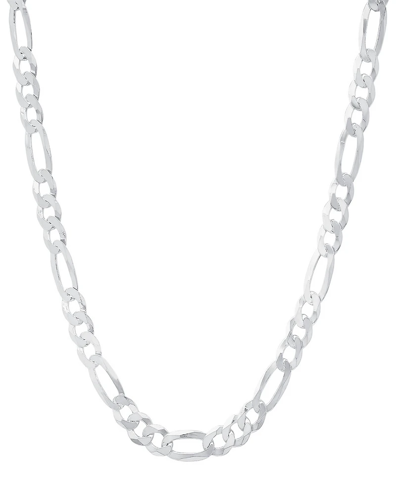 Steeltime Unisex Sterling Silver Figaro Superflat Necklace