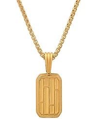 Steeltime Men's Dog Tag Brick Pendant Necklace
