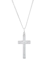 Steeltime Men's Sterling Silver Crucifix Paired Pendant Necklace