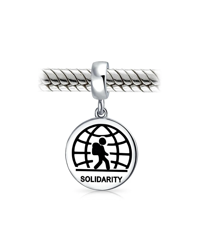 Bling Jewelry Symbol of Solidarity Dangle Charm Bead Sterling Silver for Immigrant Support