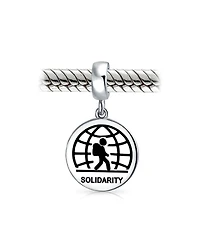 Bling Jewelry Symbol of Solidarity Dangle Charm Bead Sterling Silver for Immigrant Support