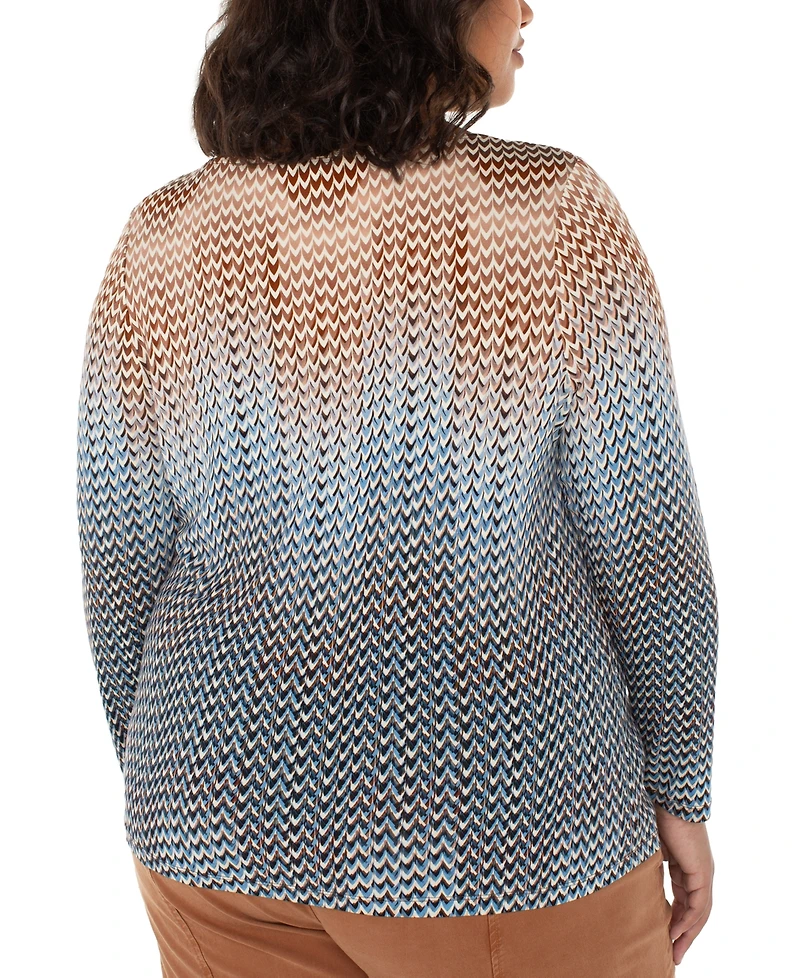Liverpool Los Angeles Trendy Plus Printed Knit Top