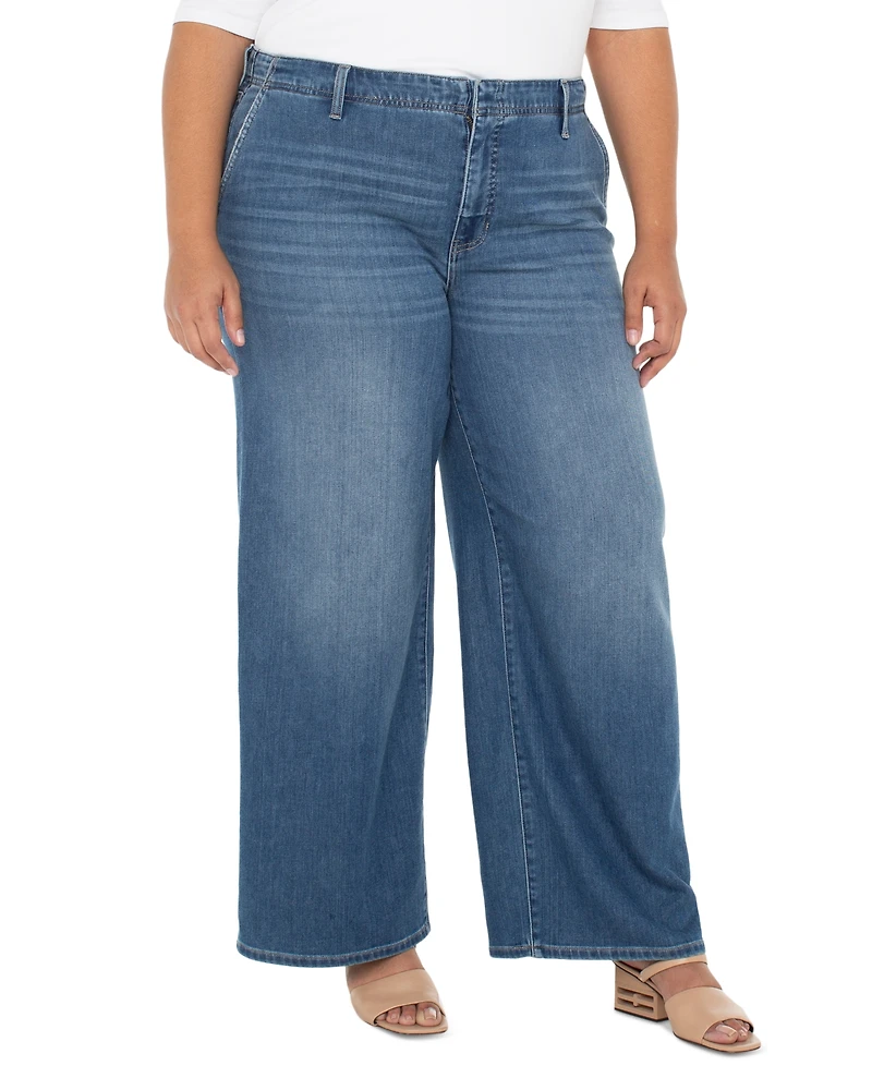 Liverpool Los Angeles Plus Weekender High-Rise Wide-Leg Jeans