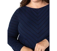 Liverpool Los Angeles Trendy Plus Striped Knit Top