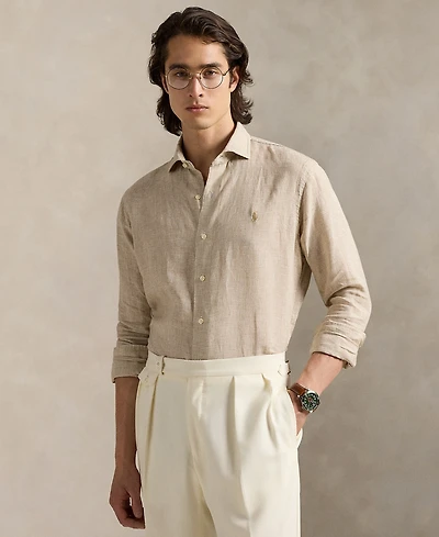 Polo Ralph Lauren Men's Classic-Fit Houndstooth Linen Shirt
