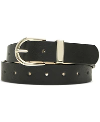 Steve Madden Classic Round Buckle & Roller-Buckle Belts, Set of 2