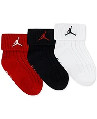 Baby Boy or Girl Essentials Ribbed Gripper Socks, 3 Pack