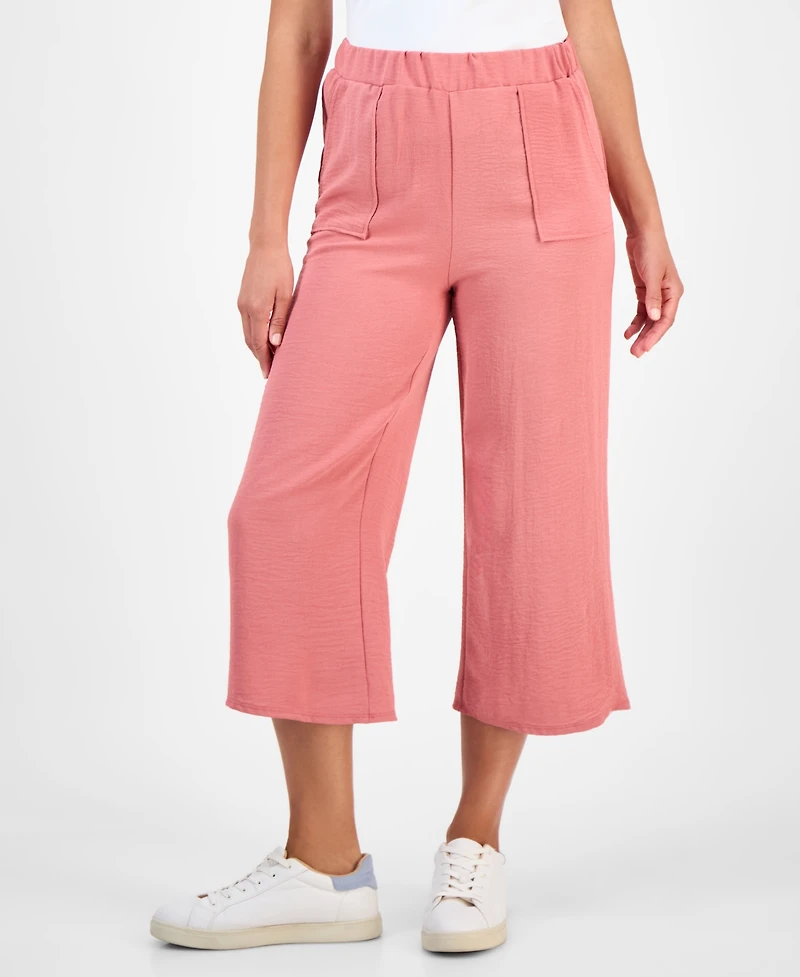 Style & Co Petite High-Rise Pull-On Wide-Leg Pants, Exclusively at Macy's