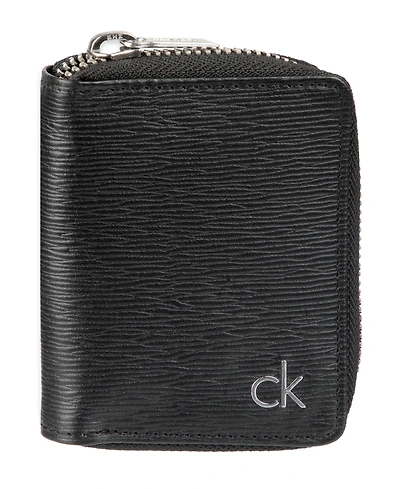 Calvin Klein Men's Rfid Textured Leather Gusset Card Case Wallet