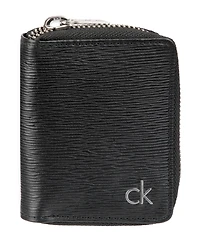 Calvin Klein Men's Rfid Textured Leather Gusset Card Case Wallet