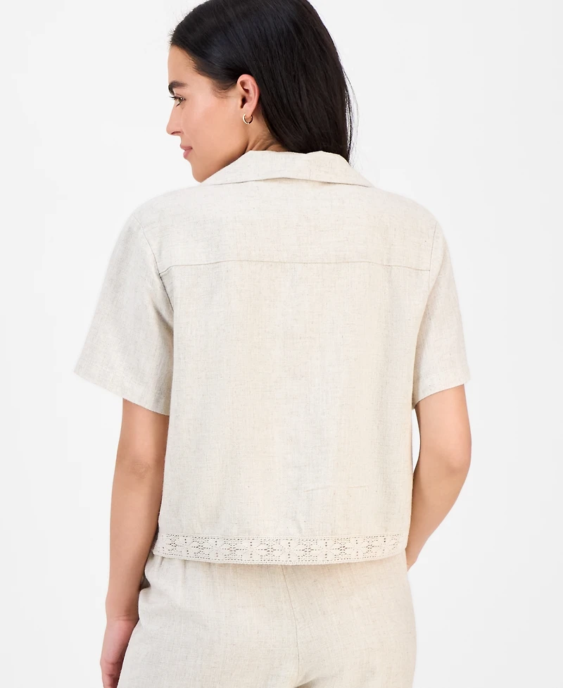 And Now This Petite Linen-Blend Camp Shirt, Exclusively at Macy's
