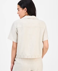 And Now This Petite Linen-Blend Camp Shirt, Exclusively at Macy's