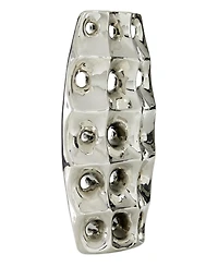 Rosemary Lane Ceramic 14" Modern Vase with Cut Out Designs