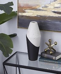 Rosemary Lane Ceramic 12" Block Speckled Contemporary Vase