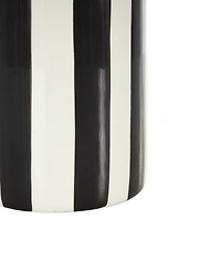 Rosemary Lane Ceramic 11" Rounded Striped Decorative Vase
