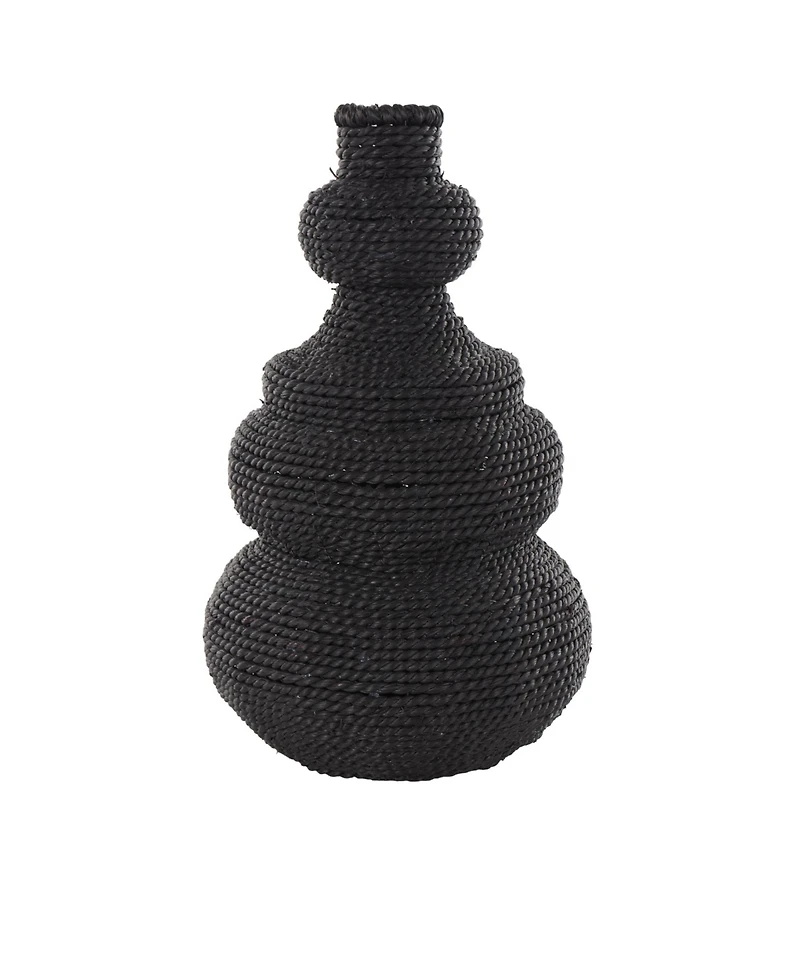 Rosemary Lane Seagrass 13.9" Woven Bubble Bohemian Vase