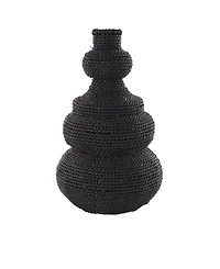 Rosemary Lane Seagrass 13.9" Woven Bubble Bohemian Vase