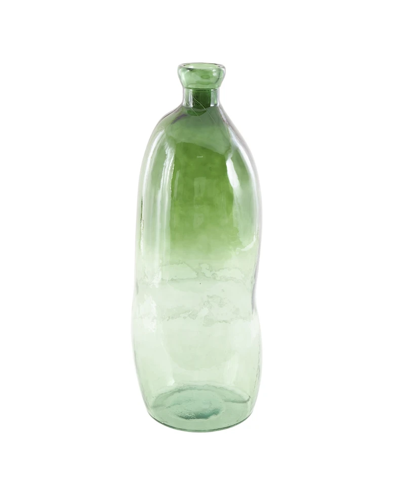 Rosemary Lane Glass 29" Tall Curved Ombre Spanish Bottle Abstract Decorative Vase