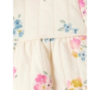 Carter's Baby Girls Floral Quilted Little Jacket, Bodysuit & Pants, 3 Piece Set
