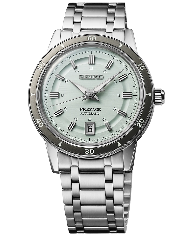 Seiko Men's Automatic Presage Style 60s Stainless Steel Bracelet Watch 40mm